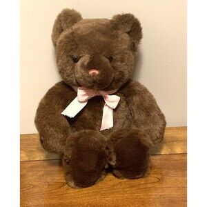 Gund Chocolate Brown Teddy Bear Plush Stuffed Animal Toy Fuzzy Furry Soft 16"